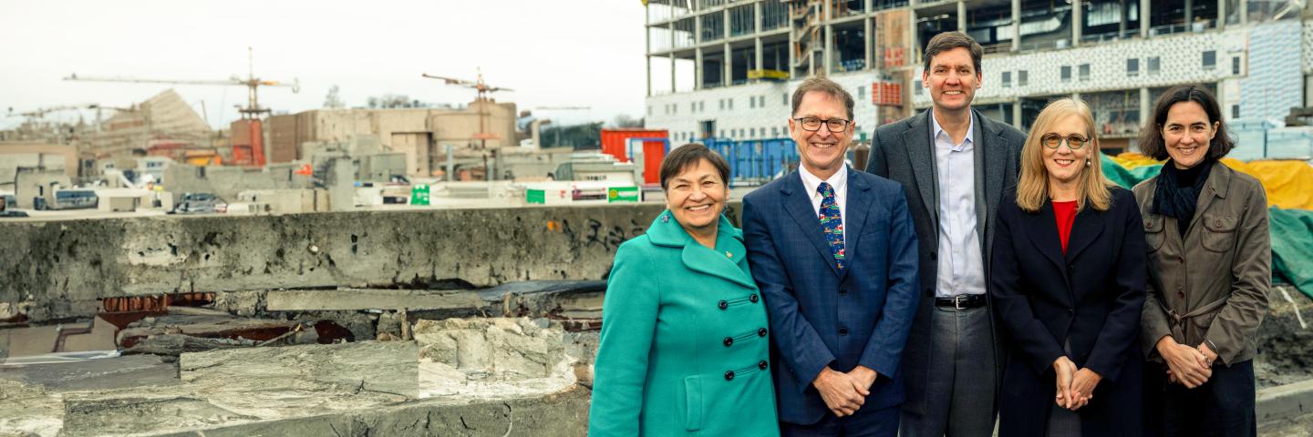 MLA Joan Phillip, BC Health Minister Adrian Dix, BC Premier David Eby, BC JEDI Minister Brenda Bailey, PHC CEO Fiona Dalton