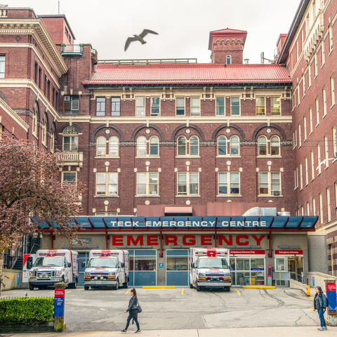 Burrard Street entrance to Teck Emergency Centre