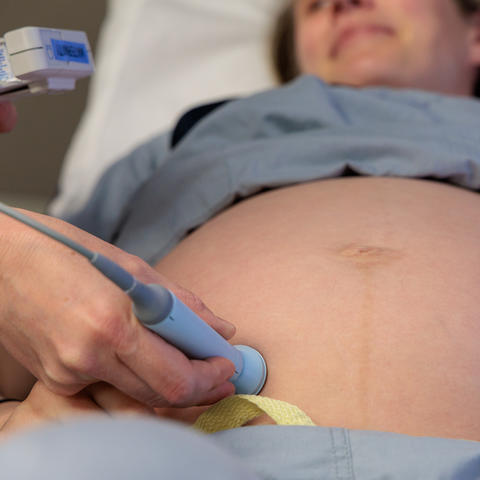 Pregnant woman having an ultrasound